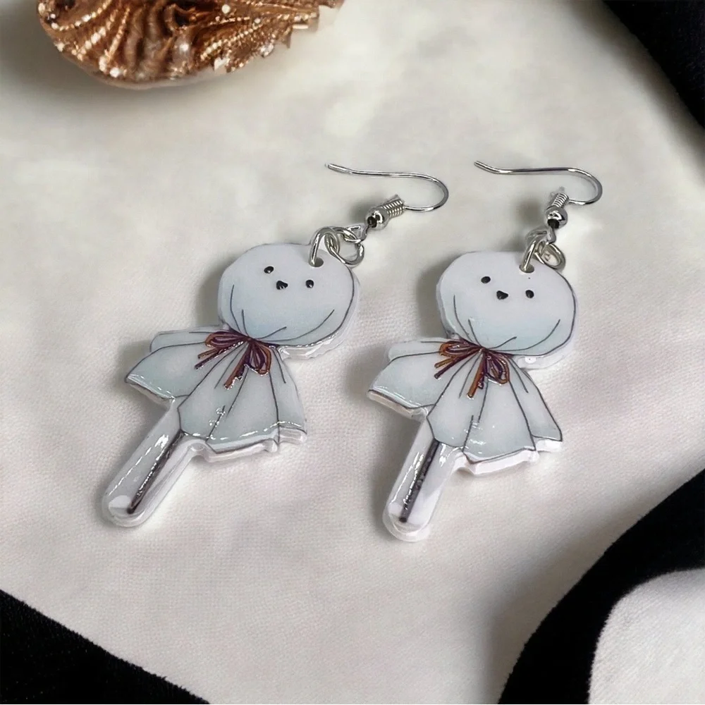 Brand New SET OF TWO Retro Ghost Earrings - Halloween Jewelry, Handmade